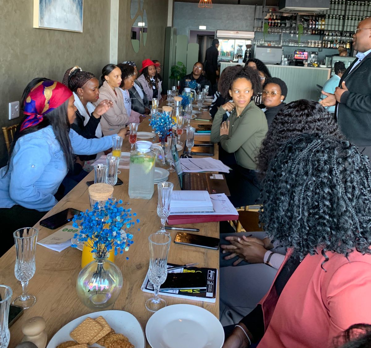 Participants engaged in business training